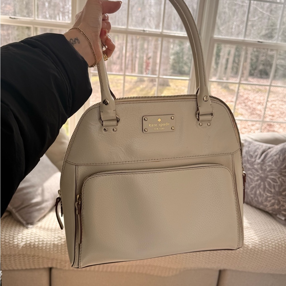 Kate Spade Cream Leather Satchel with Matching Wallet - Picture 3 of 10